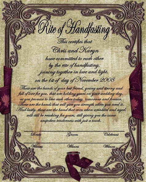Witch handfasting ritual